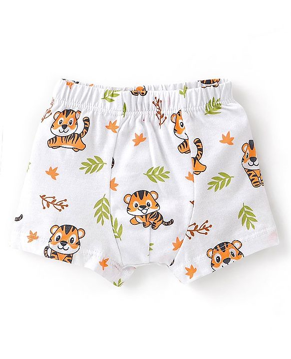 Babyhug 100% Cotton Briefs with Cubs & Stripes Print Pack of 3 - Multicolor