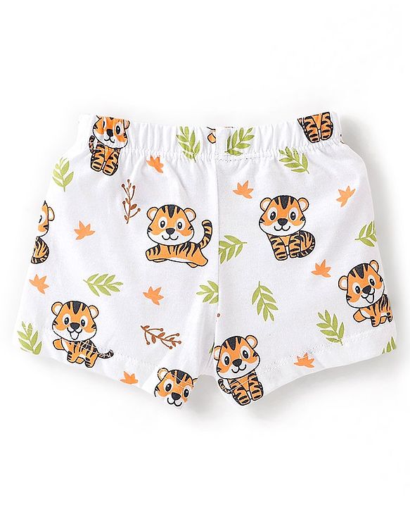 Babyhug 100% Cotton Briefs with Cubs & Stripes Print Pack of 3 - Multicolor