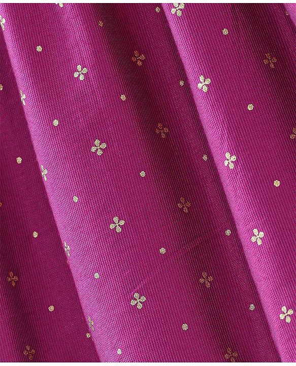 Babyhug Three Fourth Sleeves Foil Printed Kurti Pant and Dupatta - Fuchsia