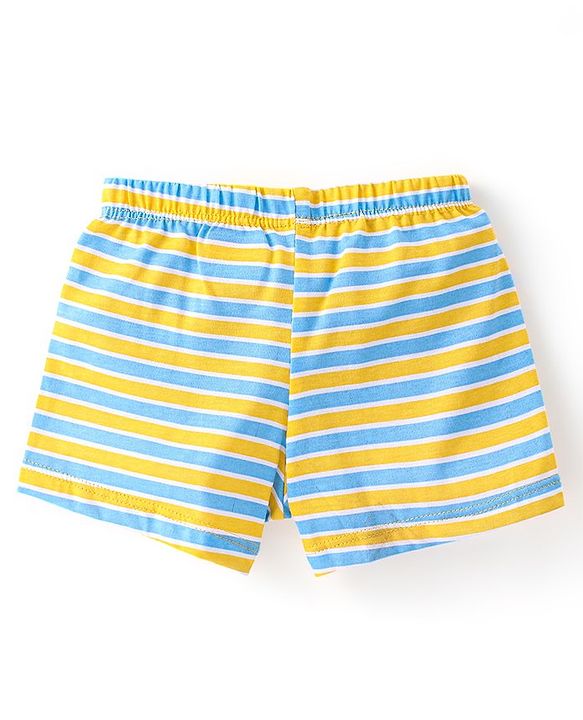 Babyhug 100% Cotton Trunk Dino Print Pack Of 5 - Green Blue & Yellow