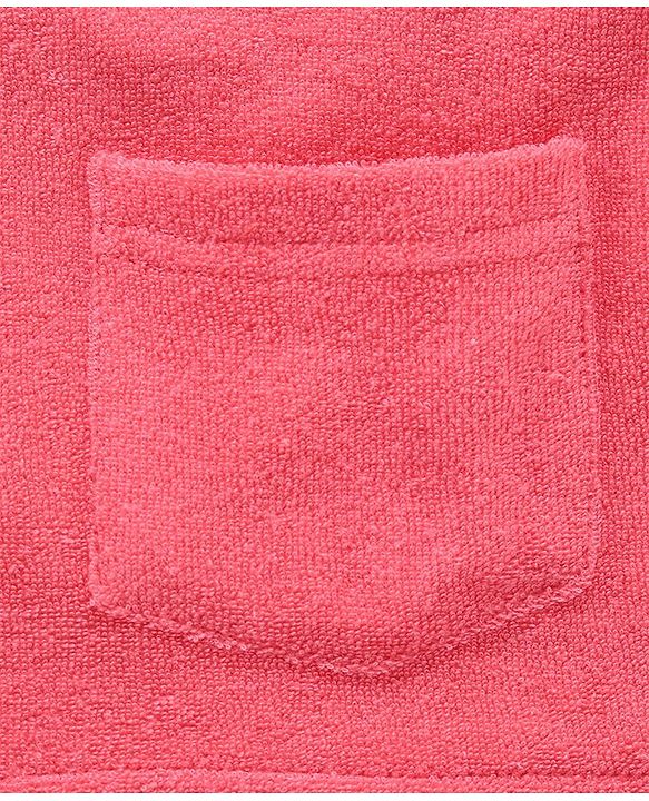 Babyhug Cotton Knit Full Sleeves Hooded Bath Robe Hedgehog Design - Red