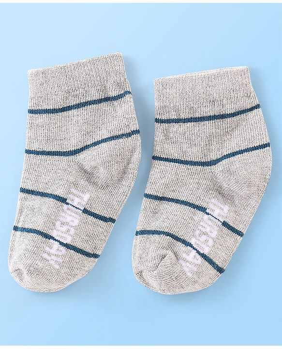 Cute Walk By Babyhug Anti Bacterial Non Terry Ankle Length Stripe Socks Pack Of 7 - Multicolor