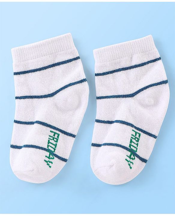 Cute Walk By Babyhug Anti Bacterial Non Terry Ankle Length Stripe Socks Pack Of 7 - Multicolor