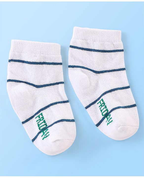 Cute Walk By Babyhug Anti Bacterial Non Terry Ankle Length Stripe Socks Pack Of 7 - Multicolor