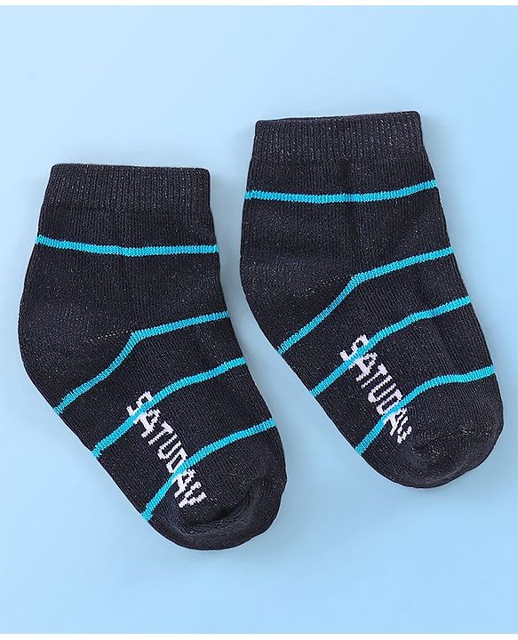 Cute Walk By Babyhug Anti Bacterial Non Terry Ankle Length Stripe Socks Pack Of 7 - Multicolor