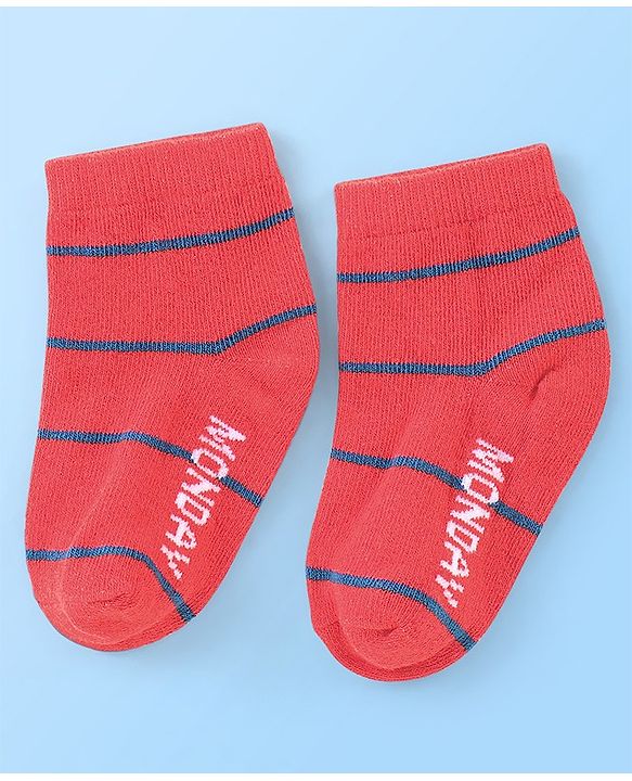 Cute Walk By Babyhug Anti Bacterial Non Terry Ankle Length Stripe Socks Pack Of 7 - Multicolor
