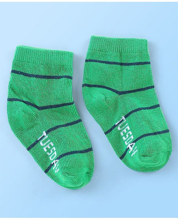 Cute Walk By Babyhug Anti Bacterial Non Terry Ankle Length Stripe Socks Pack Of 7 - Multicolor