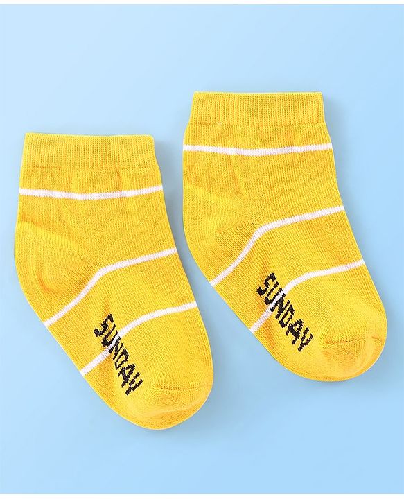 Cute Walk By Babyhug Anti Bacterial Non Terry Ankle Length Stripe Socks Pack Of 7 - Multicolor