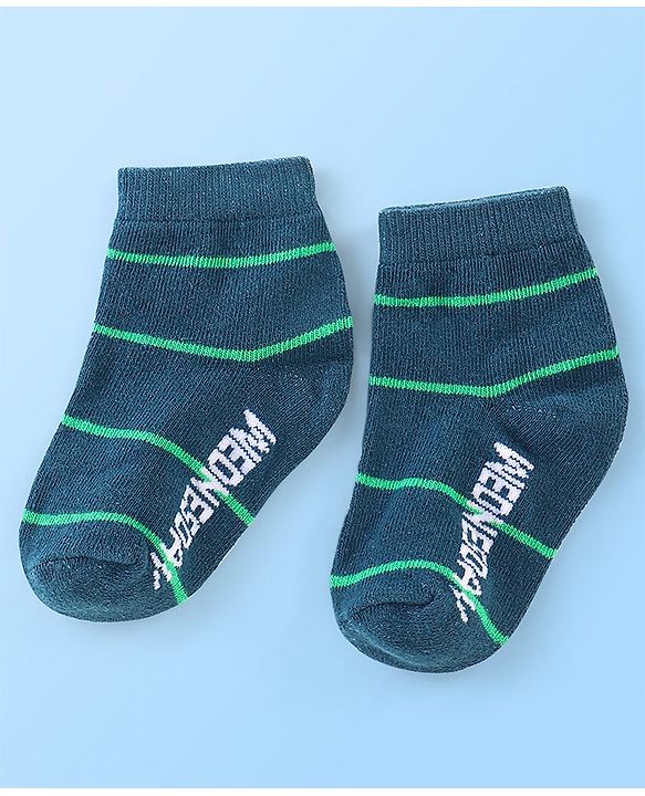 Cute Walk By Babyhug Anti Bacterial Non Terry Ankle Length Stripe Socks Pack Of 7 - Multicolor