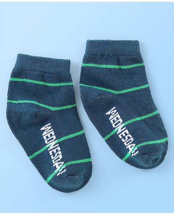 Cute Walk By Babyhug Anti Bacterial Non Terry Ankle Length Stripe Socks Pack Of 7 - Multicolor