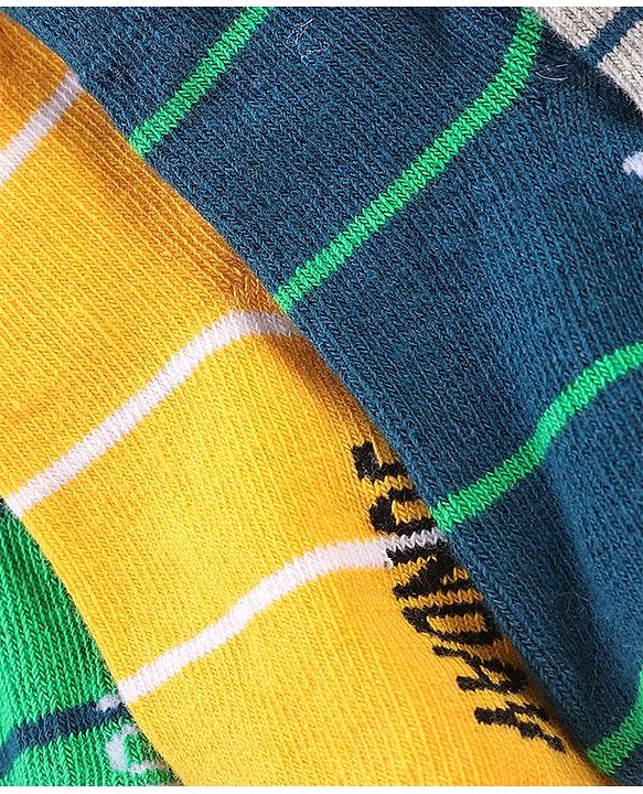 Cute Walk By Babyhug Anti Bacterial Non Terry Ankle Length Stripe Socks Pack Of 7 - Multicolor