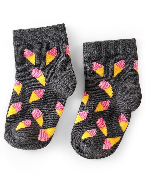 Cute Walk By Babyhug Non Terry Anti Bacterial Ankle Length Design Socks Pack of 7 - Multicolour