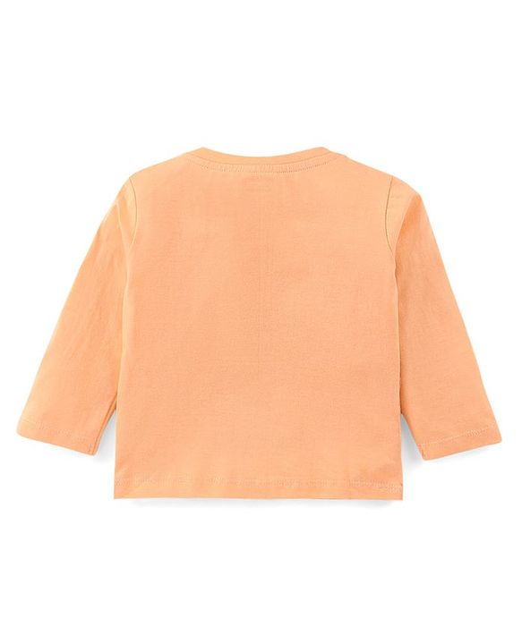 Babyhug Single Jersey Full Sleeves Night Suit with Dino Print - Orange