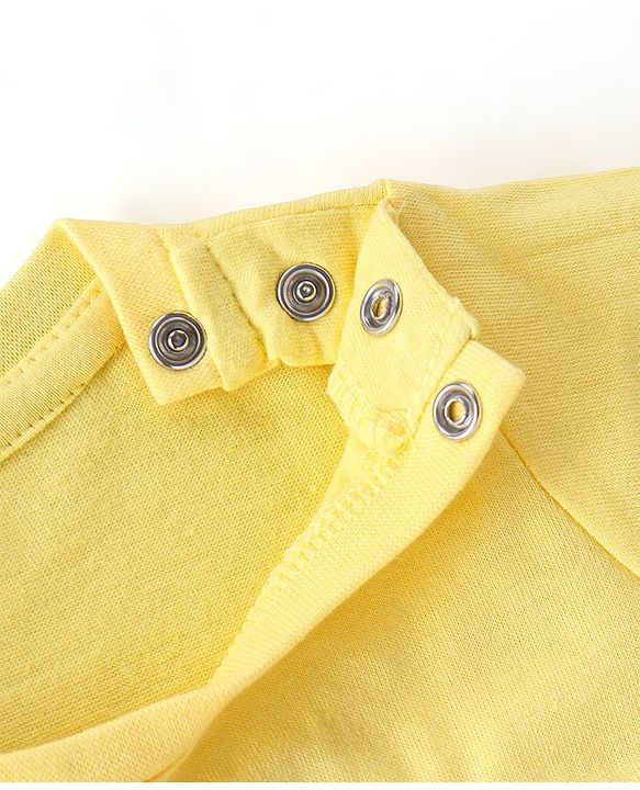 Babyhug Single Jersey Cotton Knit Full Sleeves Night Suit Animal Print - Yellow