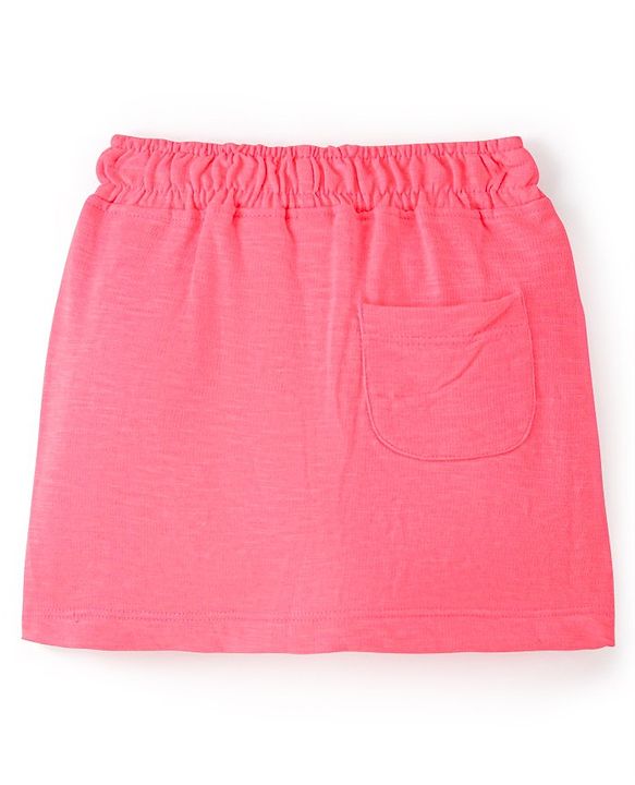 Babyhug Cotton Looper Mid Thigh Length Skirt Solid Colour - Pink