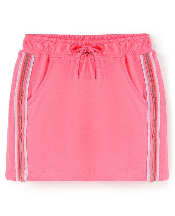 Babyhug Cotton Looper Mid Thigh Length Skirt Solid Colour - Pink