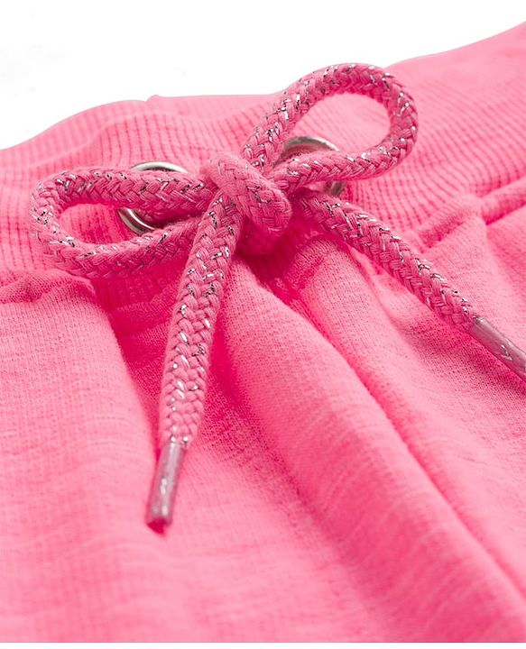 Babyhug Cotton Looper Knit Full Length Solid Colour Lounge Pant - Neon Pink