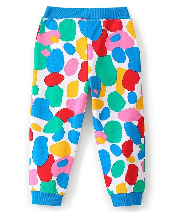Babyhug Cotton Knit Looper Full Length Lounge Pant Abstract Print - Multicolor