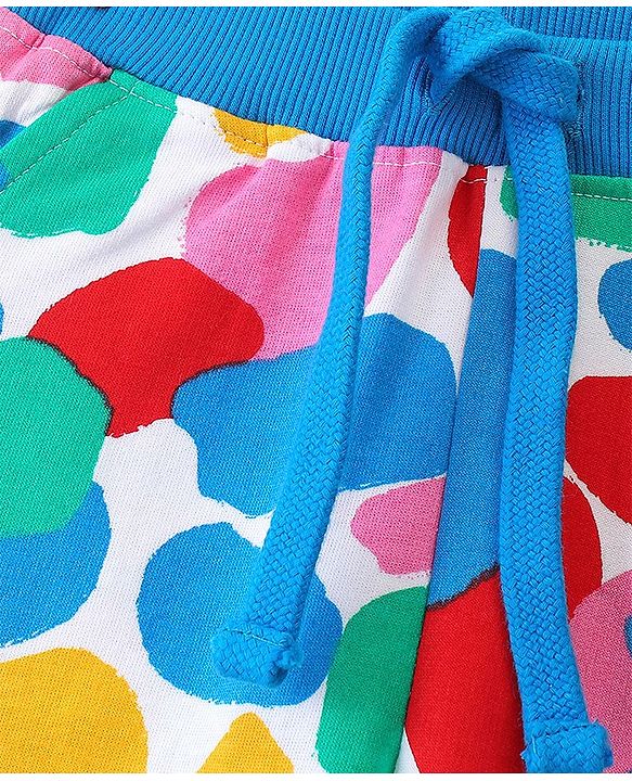 Babyhug Cotton Knit Looper Full Length Lounge Pant Abstract Print - Multicolor