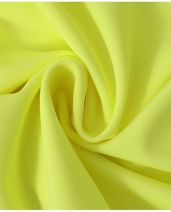 Babyhug Half Sleeves V Cut Swimsuit Bow Applique - Yellow