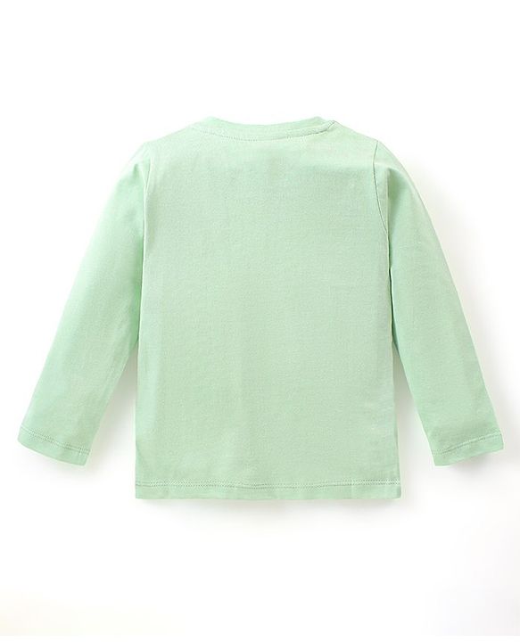 Babyhug 100% Cotton Full Sleeves T-Shirt with Lion Graphics Print - Lime Green