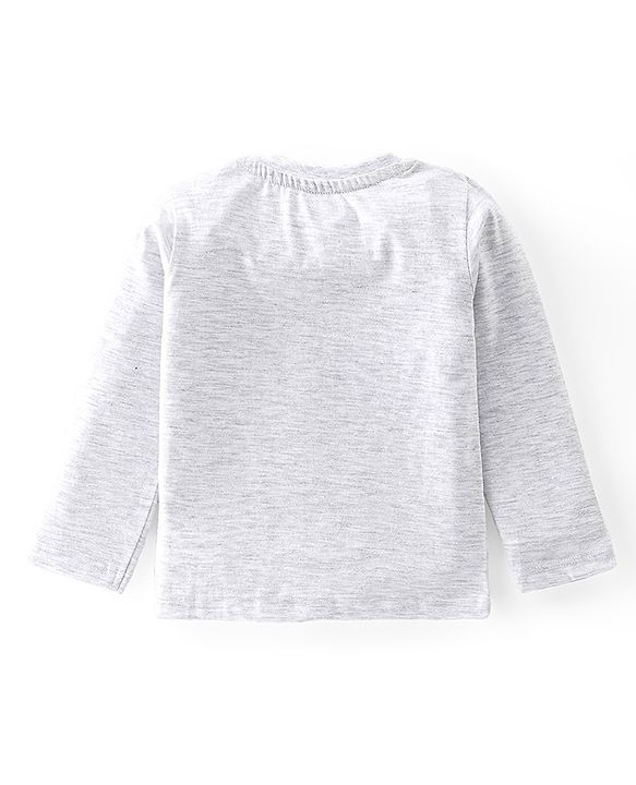 Babyhug 100% Cotton Knit Full Sleeves T-Shirt with Crocodile Graphics - White