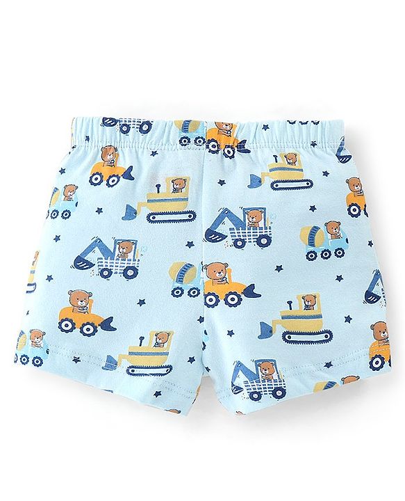 Babyhug 100% Cotton Knit Bear Printed Trunk Pack of 5 - Multicolour