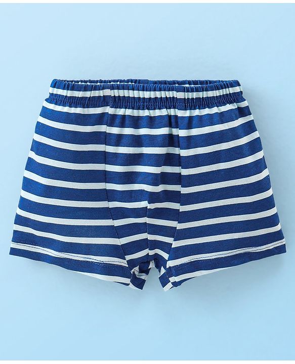 Babyhug 100% Cotton Trunk Bees Printed Pack of 3 - Blue & Orange