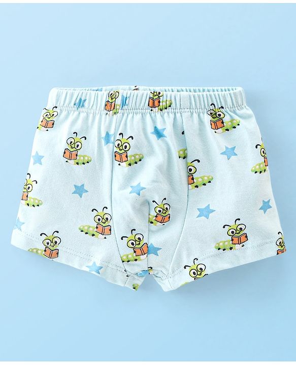 Babyhug 100% Cotton Trunk Bees Printed Pack of 3 - Blue & Orange