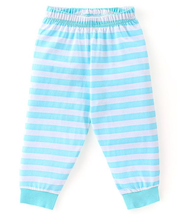 Babyhug Cotton Knit Full Sleeves Night Suit With Crocodile Print - Blue