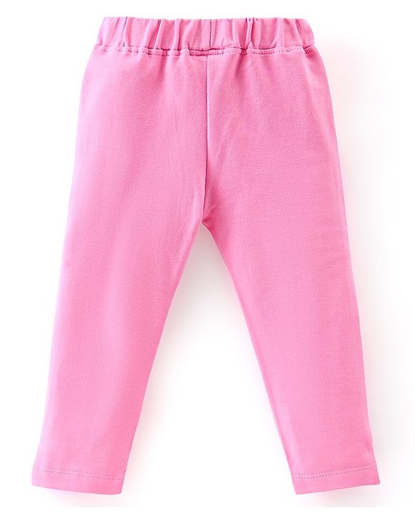 Babyhug 100% Cotton Knit Full Sleeves Top & Legging With Floral Print - Pink