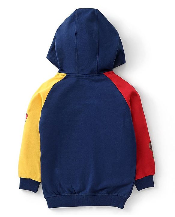 Babyhug 100% Cotton Knit Full Sleeves Hooded Sweatjacket With Zipper & Paw Patrol Graphics - Navy Blue