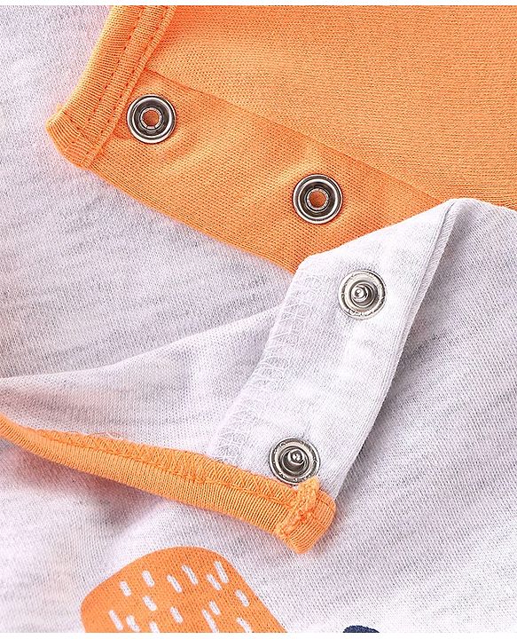 Babyhug Cotton Knit Full Sleeves Onesies Tiger Print With Leggings - Navy Blue