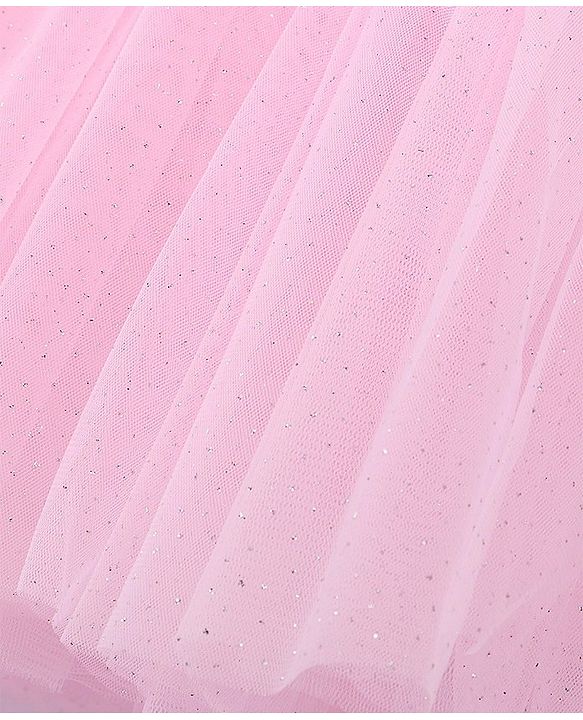 Babyhug Woven Sleeveless Yoke Party Dress with Floral Corsage - Pink