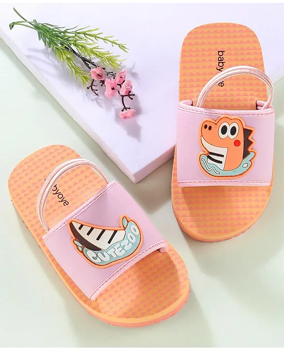 Buy Babyoye Slip On Flip Flops with Croc Applique Backstrap