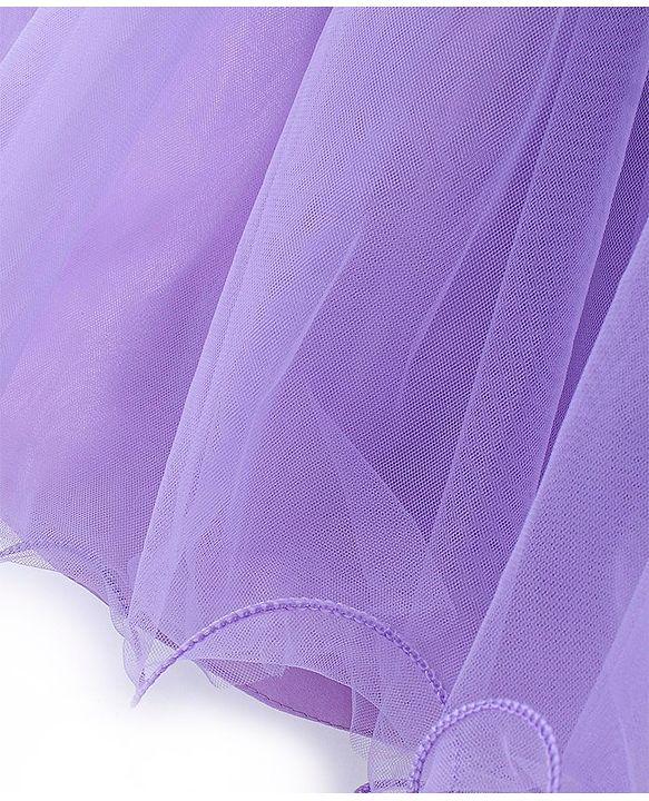 Babyhug Sleeveless Embroidered Yoke with Corsage Party Frock - Purple