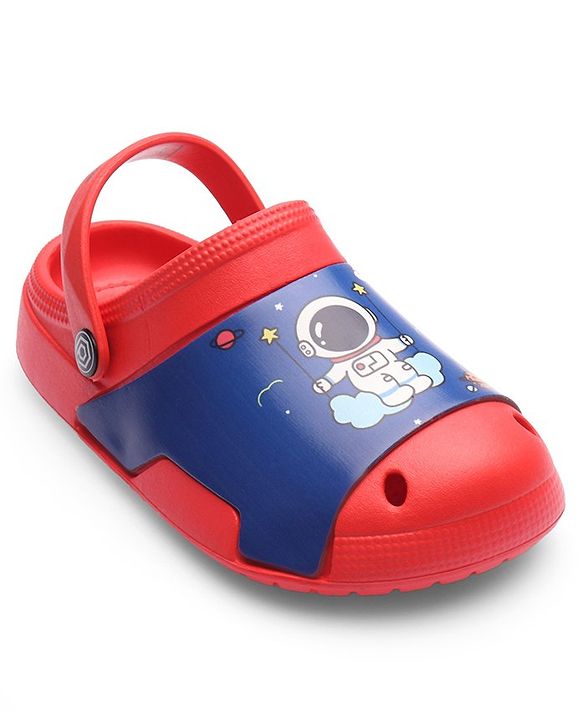 Cute Walk by Babyhug Clogs with Back Strap Astronaut Print - Red