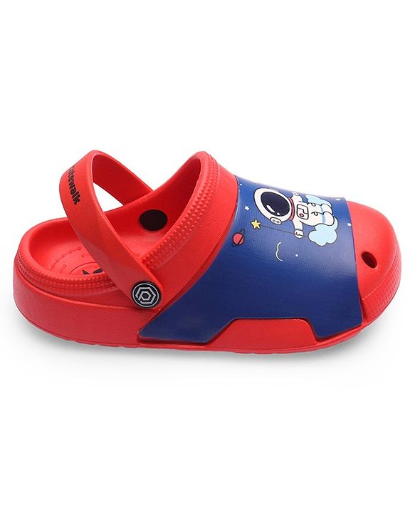 Cute Walk by Babyhug Clogs with Back Strap Astronaut Print - Red
