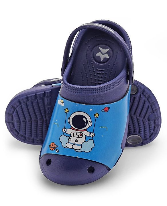 Cute Walk by Babyhug Clogs with Back Strap Astronaut Print - Navy Blue