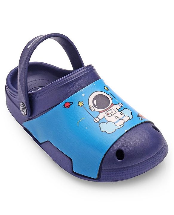 Cute Walk by Babyhug Clogs with Back Strap Astronaut Print - Navy Blue