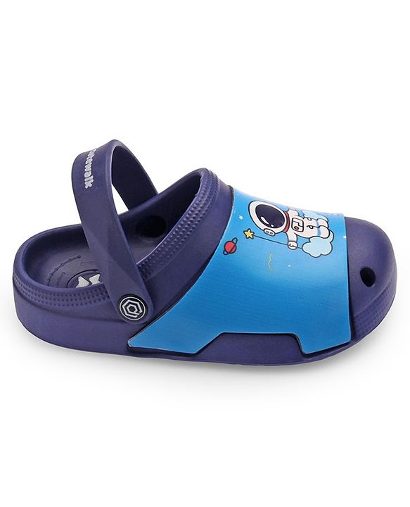 Cute Walk by Babyhug Clogs with Back Strap Astronaut Print - Navy Blue
