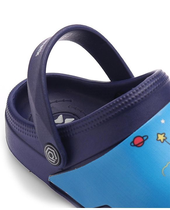 Cute Walk by Babyhug Clogs with Back Strap Astronaut Print - Navy Blue