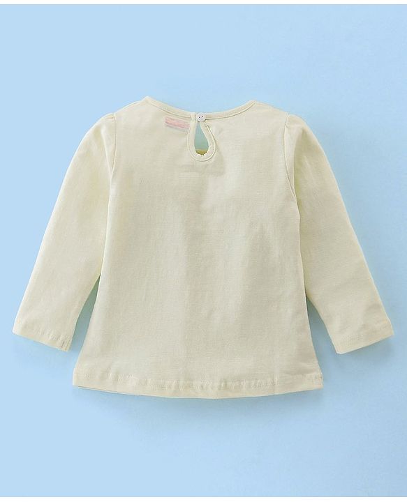 Babyhug 100% Cotton Knit Full Sleeves Top Sloth Graphics - Cream