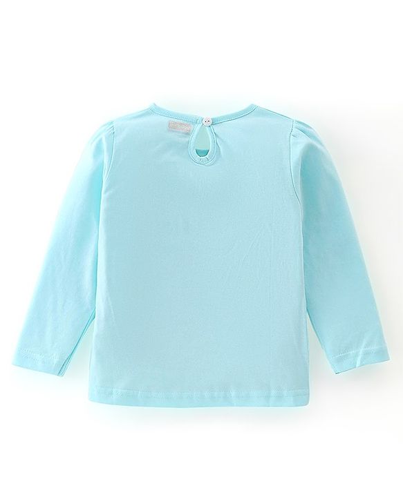 Babyhug 100% Cotton Knit Full Sleeves Top Animal Graphics - Light Blue