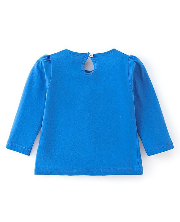 Babyhug Cotton Knit Full Sleeves T-Shirt with Strawberry Graphics-Blue