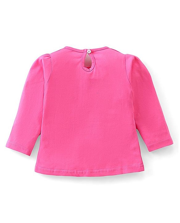 Babyhug 100% Cotton Knit Full Sleeves Top Giraffe Graphics - Pink