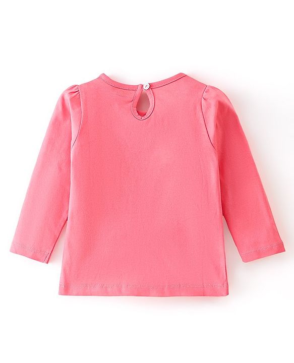 Babyhug Cotton Knit Full Sleeves Pear Graphics T-Shirt - Pink