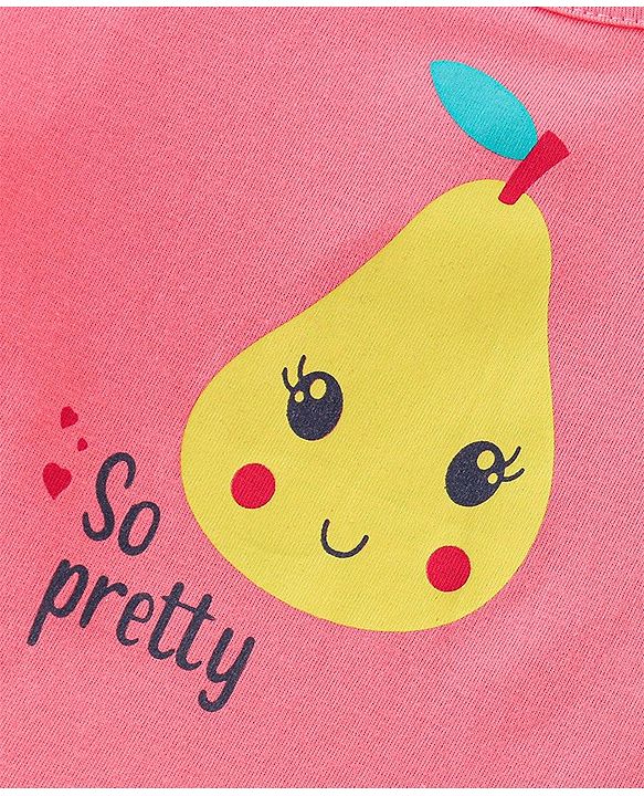 Babyhug Cotton Knit Full Sleeves Pear Graphics T-Shirt - Pink