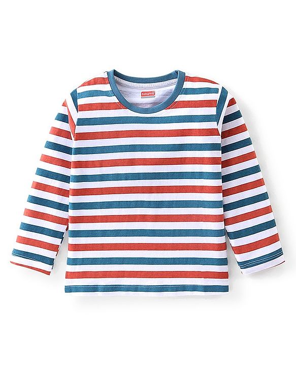 Babyhug Cotton Knit Full Sleeves Striped & Dino Printed T-Shirts Pack of 3 - Multicolour