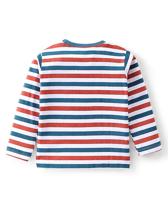Babyhug Cotton Knit Full Sleeves Striped & Dino Printed T-Shirts Pack of 3 - Multicolour